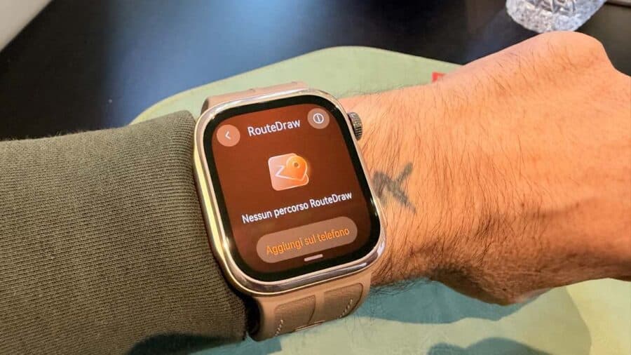 Huawei Watch D3, schermata dell'app RouteDraw senza percorsi salvati