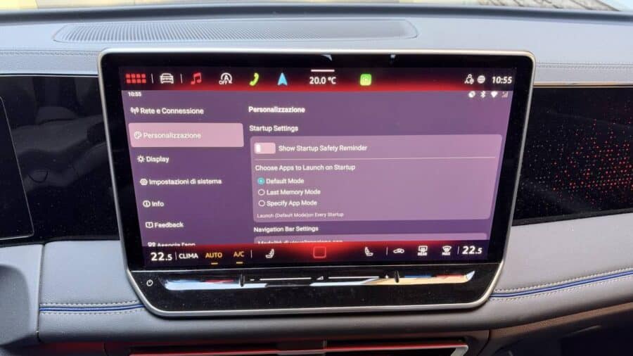 OttoAibox P3 Pro CarPlay AI Box, menu impostazioni di personalizzazione del sistema