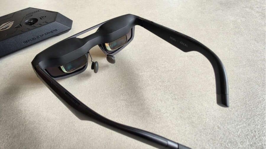 ASUS ROG XREAL R1: vista posteriore con lenti e naselli
