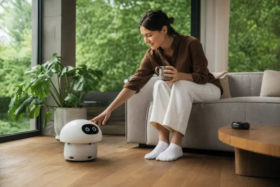 OKA Mori, il robot domestico a forma di fungo che sembra una lampada