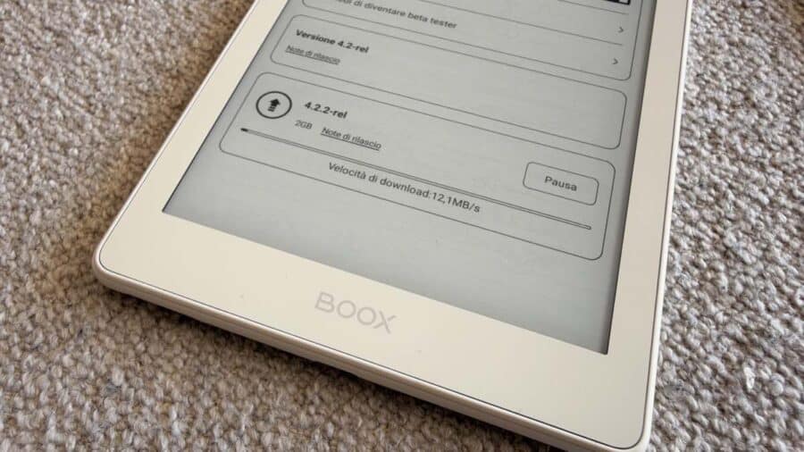 Aggiornamento firmware 4.2.2-rel da 2 GB in download sul BOOX Go 6 Gen II a 12,1 MB/s