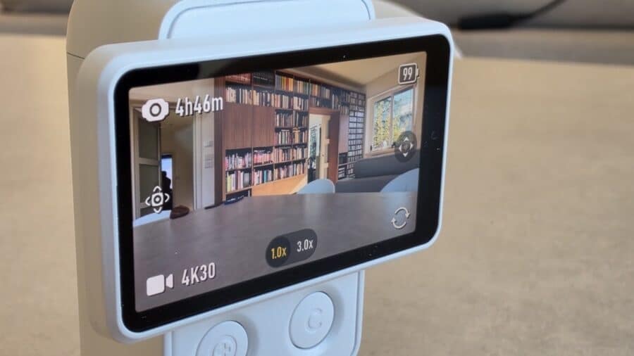 Primo piano dello schermo della Osmo Pocket 4P